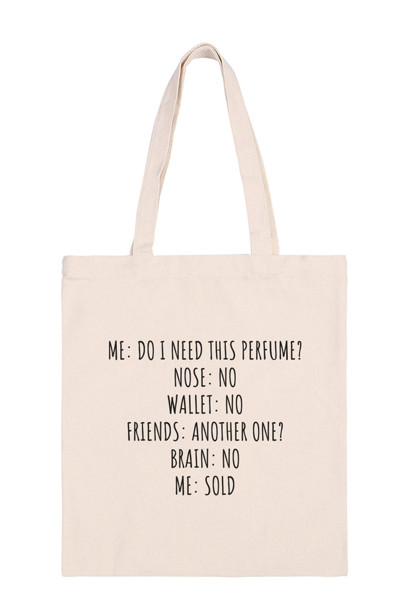 - ME: Do I Need this Perfume Minimalist Fashion Tote Bag - Pack of 6