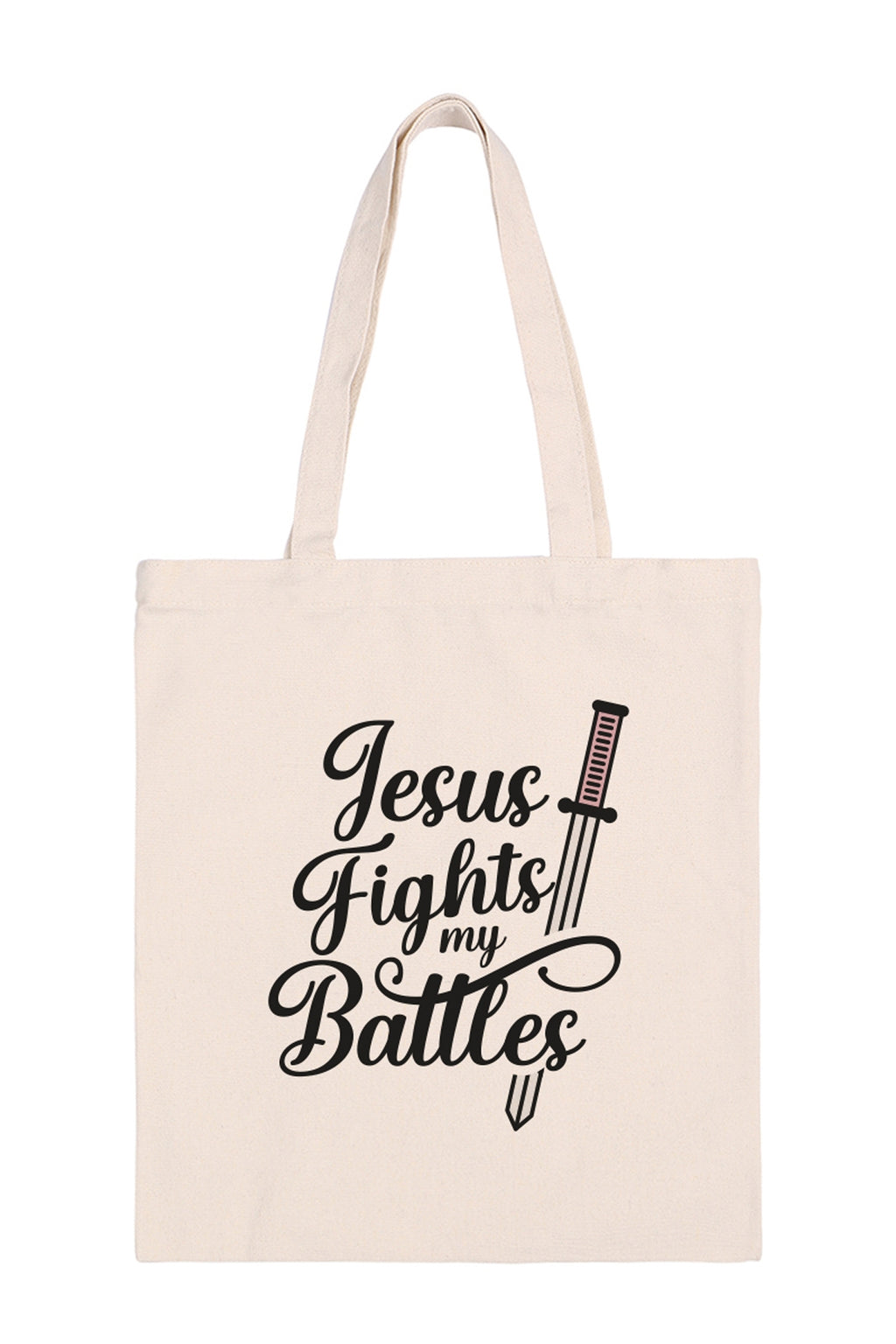 Jesus Fights my Battles Minimalist Fashion Tote Bags - Pack of 6