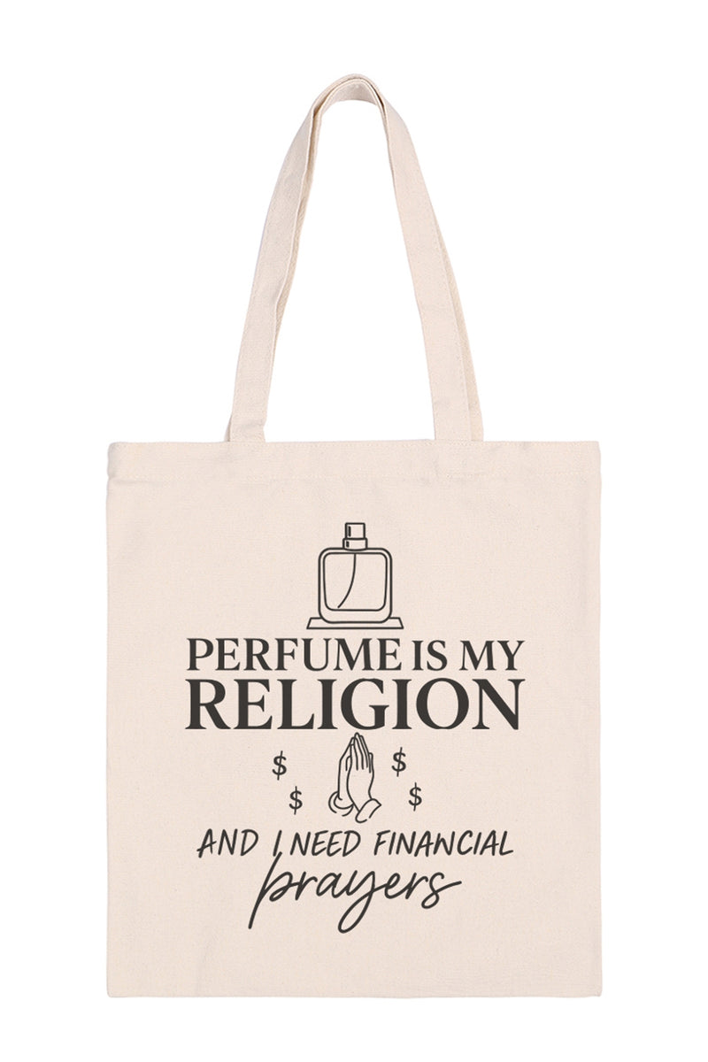 Perfume is my Religion Minimalist Fashion Tote Bag - Pack of 6