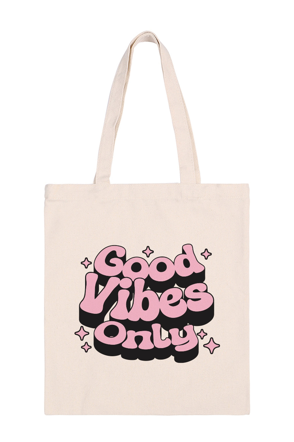 Good Vibes Only Minimalist Fashion Tote Bag - Pack of 6