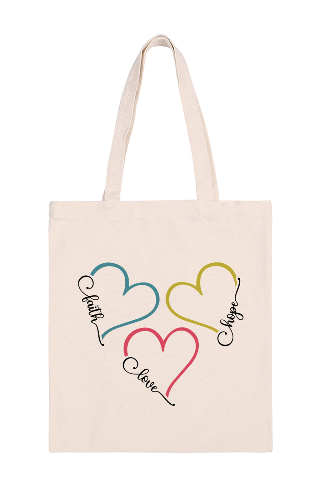 Faith Love Hope Minimalist Fashion Tote Bag - Pack of 6