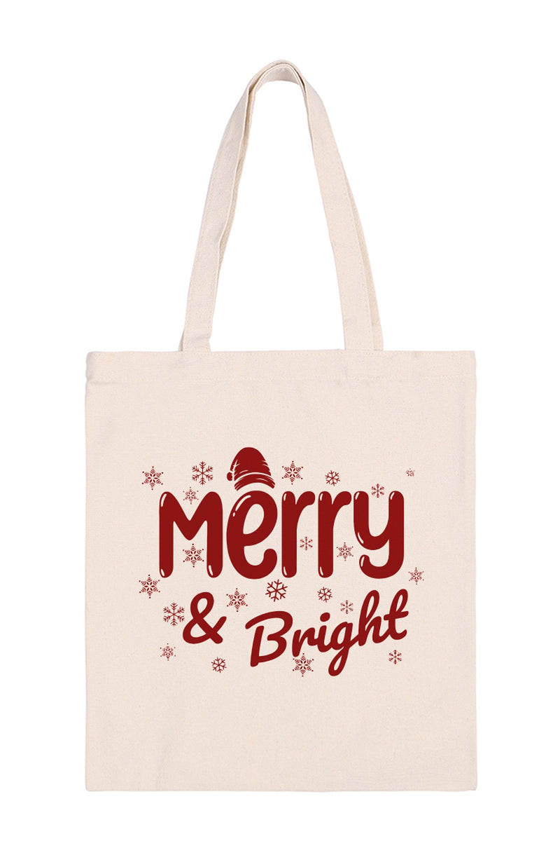 Merry and Bright Minimalist Fashion Tote Bag - Pack of 6