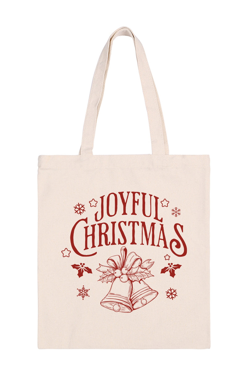 Joyful Christmas Minimalist Fashion Tote Bag - Pack of 6