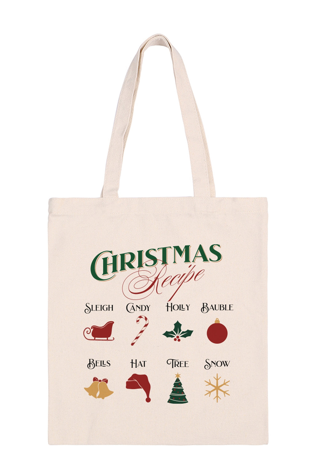 Christmas Recipe Minimalist Fashion Tote Bag - Pack of 6