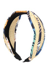 Blue Knotted Raffia with Fabric Headband - Pack of 6