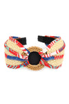 Blue Knotted Raffia with Fabric Headband - Pack of 6
