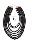 Multilayer Acrylic Black Necklace and Earring Set - Pack of 6