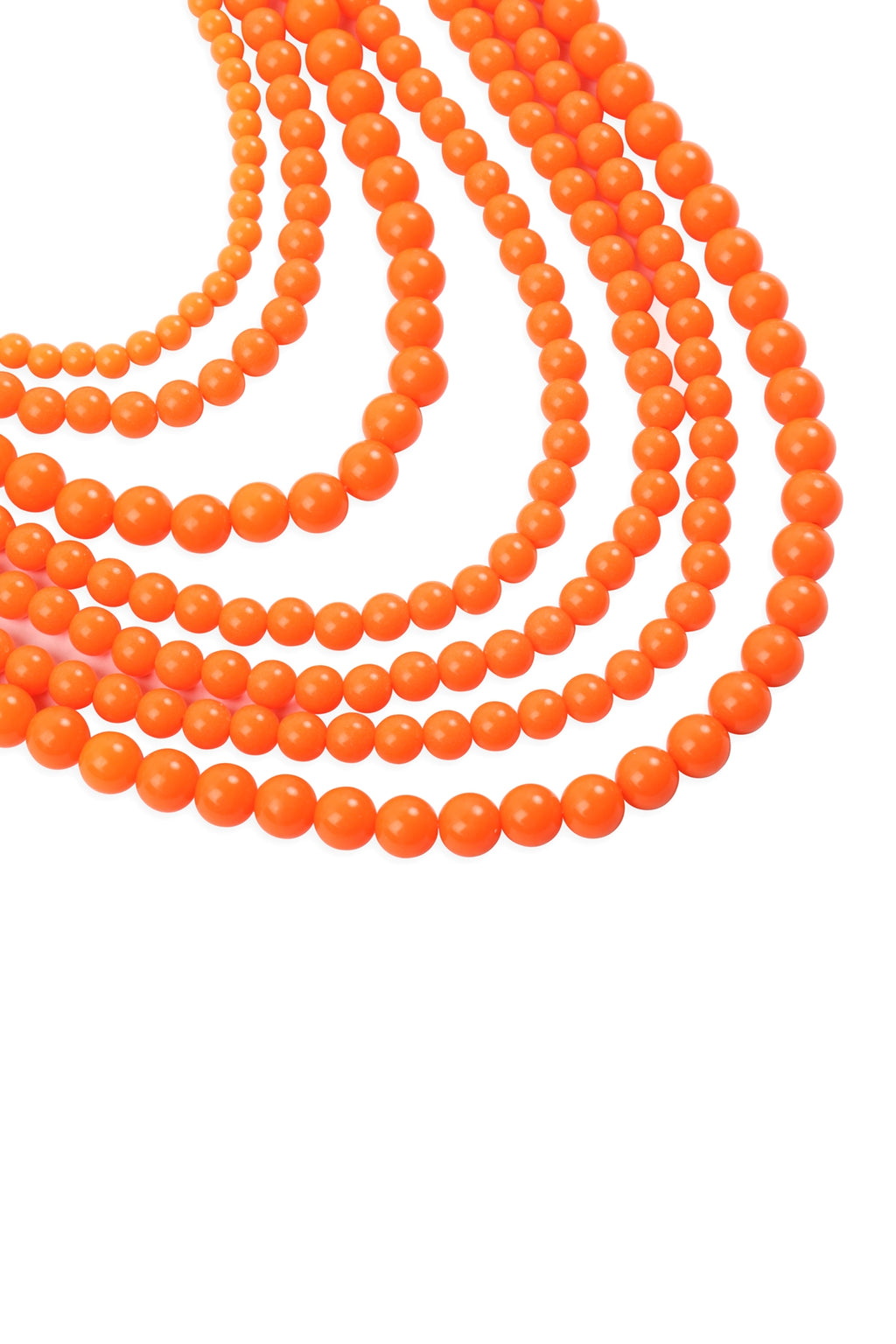 Multilayer Acrylic Necklace and Earring Set Orange - Pack of 6