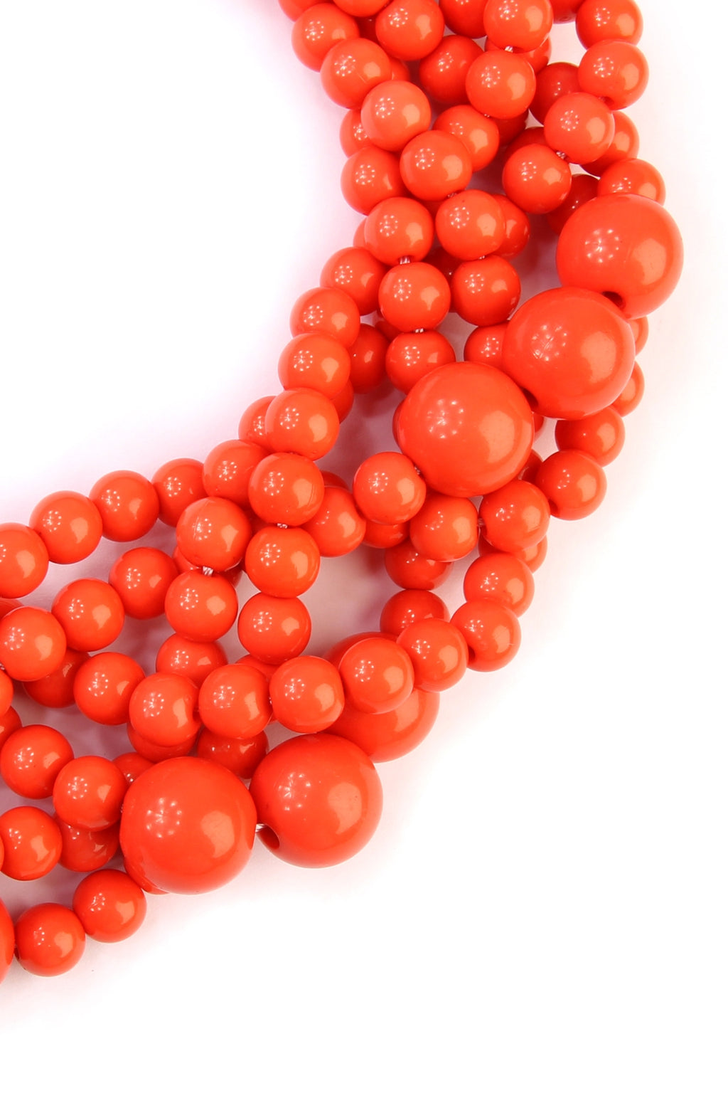 Coral Multi Strand Bubble Choker Necklace And Earring Set - Pack of 6