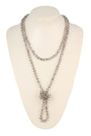 Clear Gray Longline Hand Knotted Necklace - Pack of 6