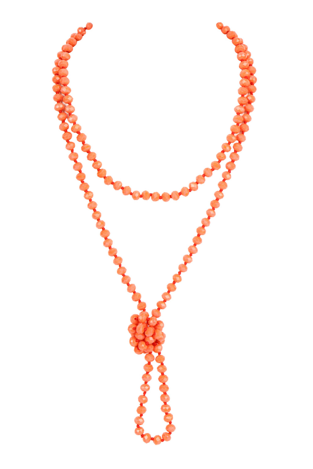 Coral Longline Hand Knotted Necklace - Pack of 6