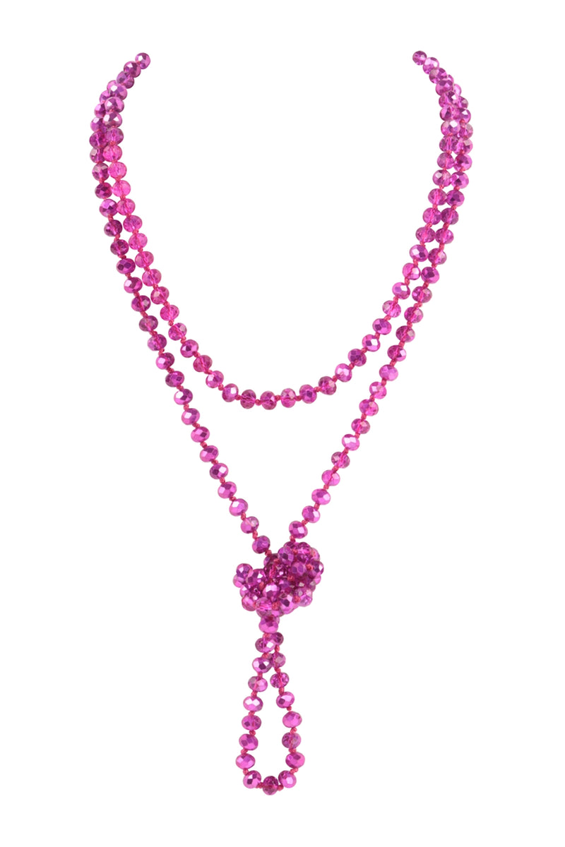 Fuchsia 2 Longline Hand Knotted Necklace  - Pack of 6