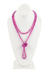 Fuchsia 2 Longline Hand Knotted Necklace  - Pack of 6