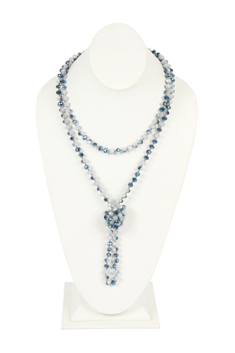 Gray Blue Longline Hand Knotted Necklace - Pack of 6