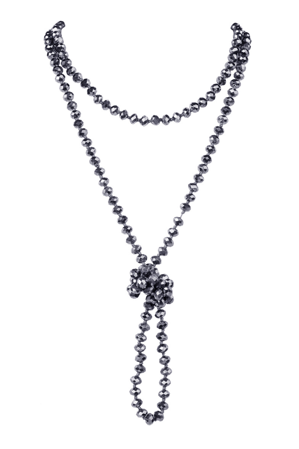 Hematite Longline Hand Knotted Necklace - Pack of 6