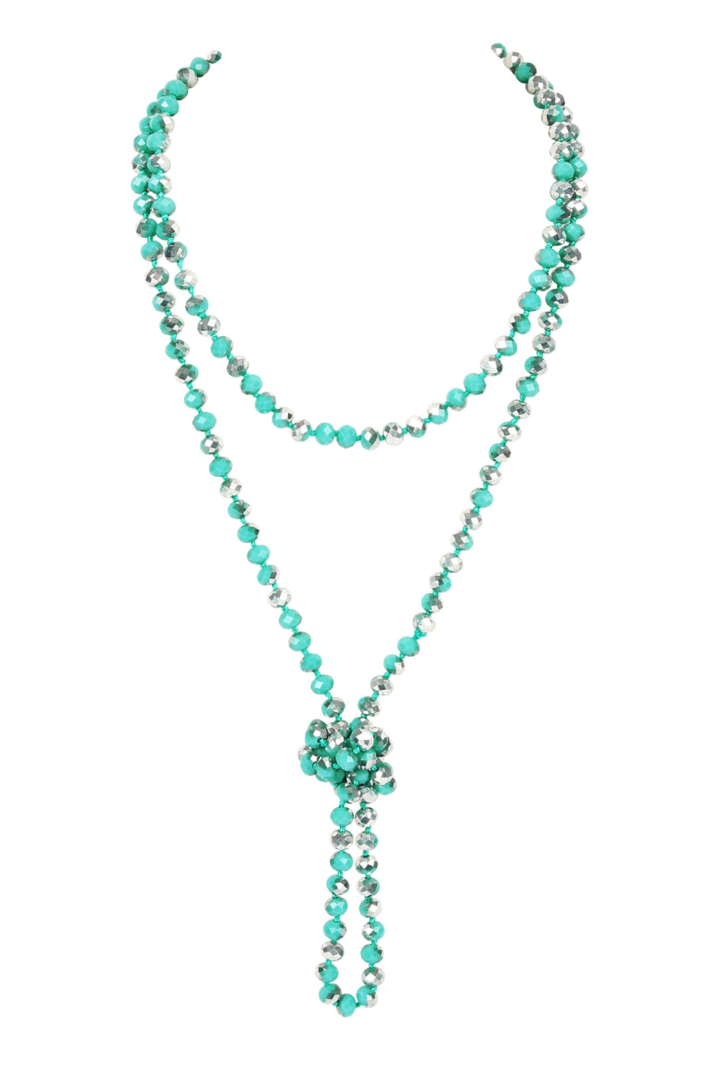 Light Turquoise Longline Hand Knotted Necklace - Pack of 6