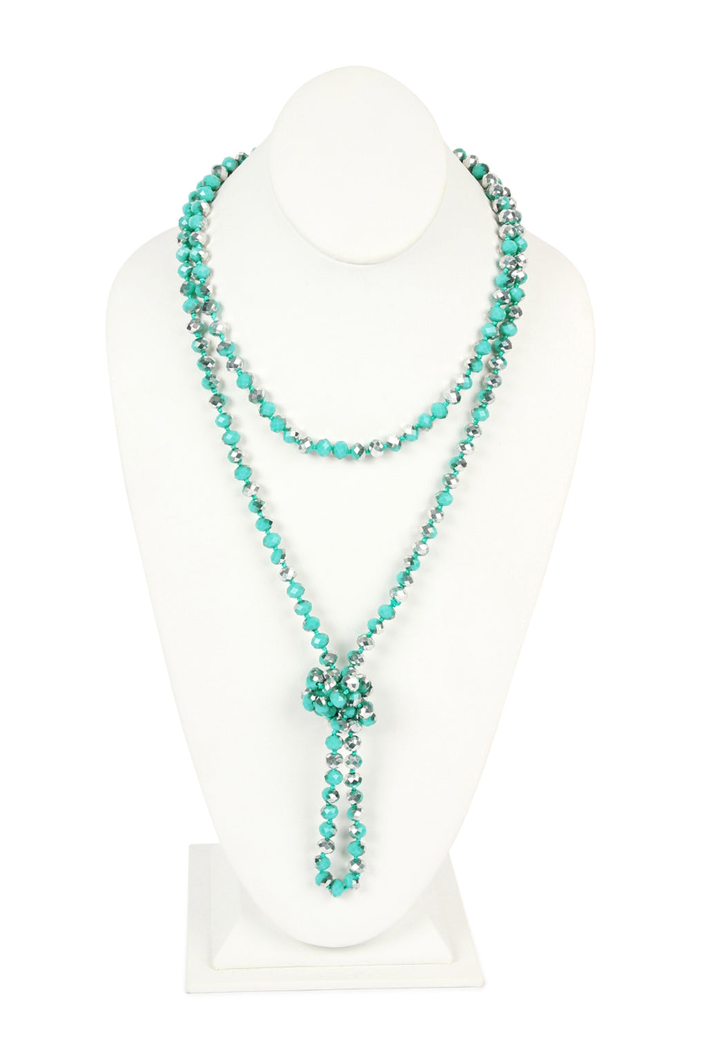 Light Turquoise Longline Hand Knotted Necklace - Pack of 6