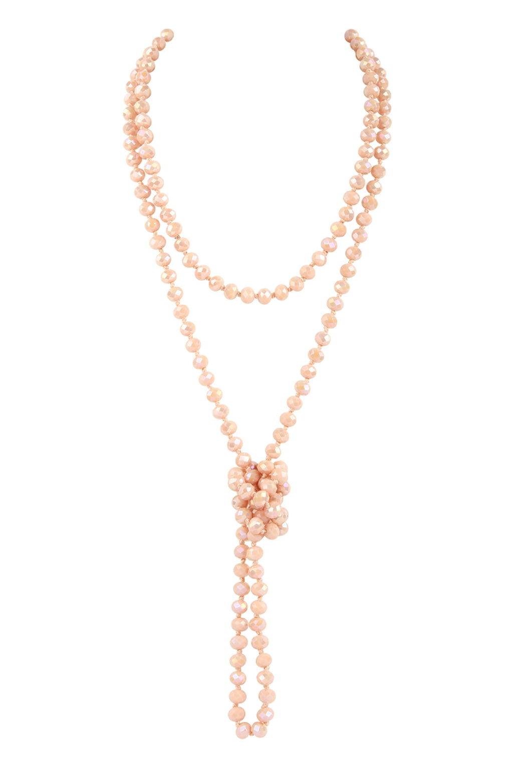 Peach Longline Hand Knotted Necklace - Pack of 6