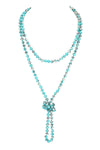 Turquoise Silver Longline Hand Knotted Necklace - Pack of 6