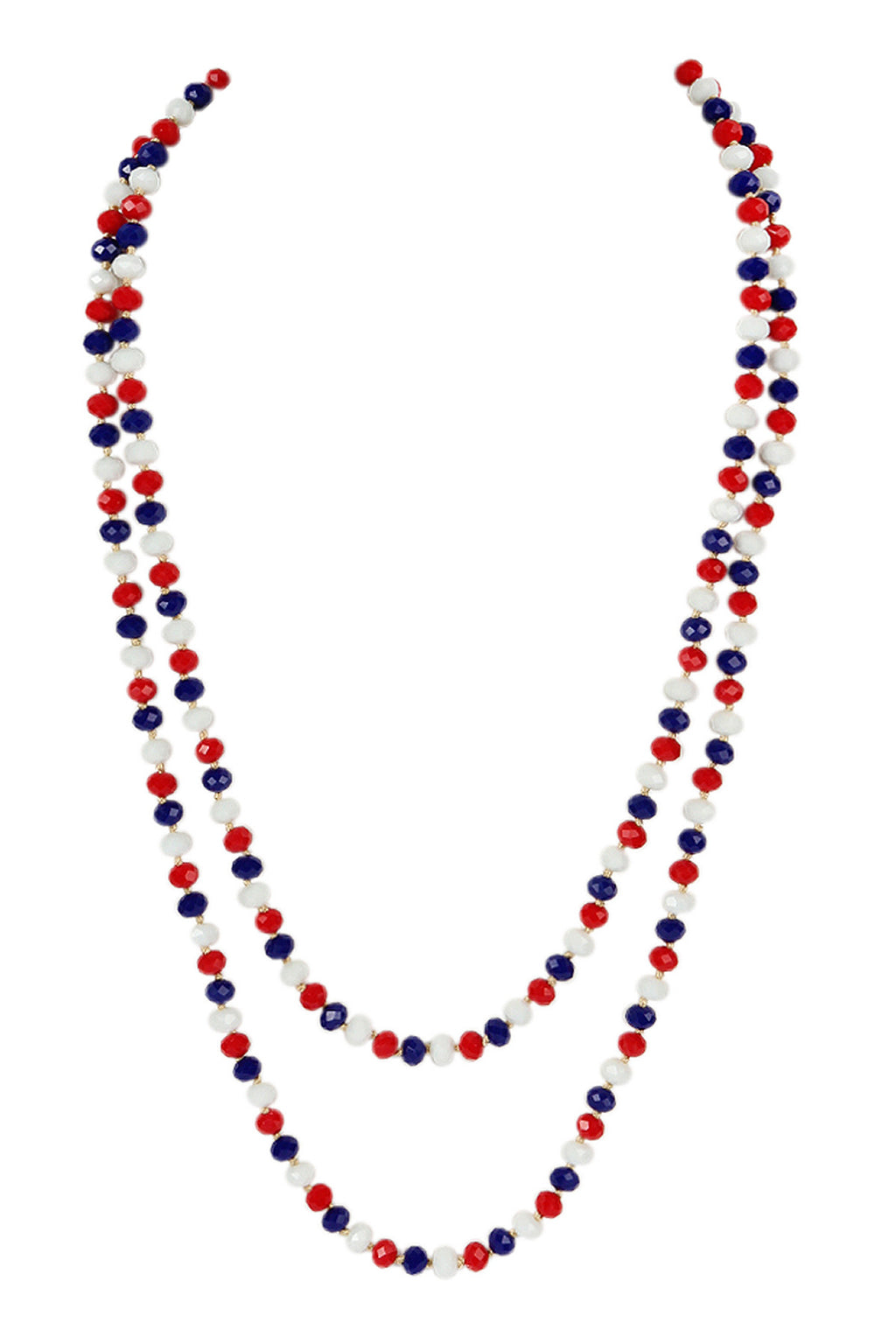 USA Longline Hand Knotted Necklace - Pack of 6