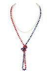 USA 3 Longline Hand Knotted Necklace - Pack of 6