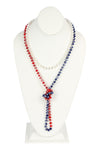 USA 3 Longline Hand Knotted Necklace - Pack of 6