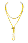 Yellow Silver Longline Hand Knotted Necklace - Pack of 6