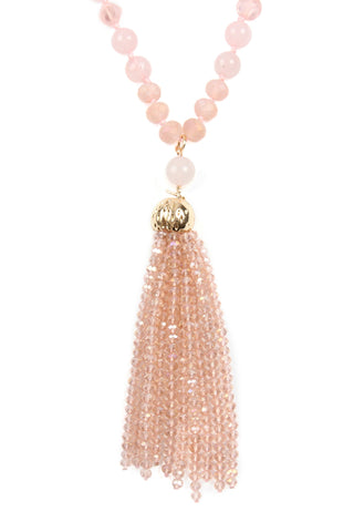 Light Blue Tassel Pendant Necklace - Pack of 6