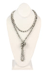 Gray Natural Stone Hand Knotted Long Necklace - Pack of 6