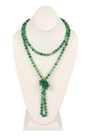 Emerald Natural Stone Hand Knotted Long Necklace - Pack of 6