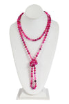 Purple Natural Stone Hand Knotted Long Necklace - Pack of 6