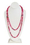 Fuchsia 1 Natural Stone Hand Knotted Long Necklace - Pack of 6