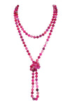Fuchsia 1 Natural Stone Hand Knotted Long Necklace - Pack of 6
