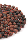 Dark Brown Natural Stone Hand Knotted Long Necklace - Pack of 6