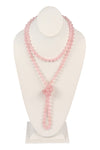 Purple Natural Stone Hand Knotted Long Necklace - Pack of 6