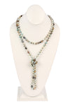 Purple Natural Stone Hand Knotted Long Necklace - Pack of 6