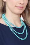 Turquoise Natural Stone Hand Knotted Long Necklace - Pack of 6