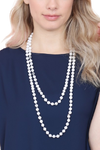 White Natural Stone Hand Knotted Long Necklace - Pack of 6