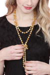 Yellow Natural Stone Hand Knotted Long Necklace - Pack of 6