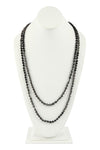 Black 6mm Two Lines Mixed Beads Necklace - Pack of 6