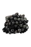 Black 6mm Two Lines Mixed Beads Necklace - Pack of 6