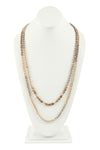 Light Brown 6mm Two Lines Mixed Beads Necklace - Pack of 6