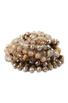 Light Brown 6mm Two Lines Mixed Beads Necklace - Pack of 6