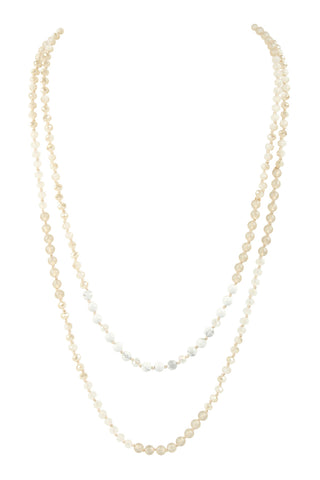 Purple Natural Stone Hand Knotted Long Necklace - Pack of 6