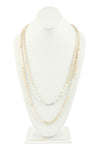 Natural 6mm Two Lines Mixed Beads Necklace - Pack of 6