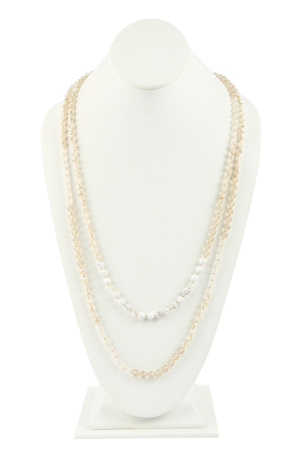 Natural 6mm Two Lines Mixed Beads Necklace - Pack of 6
