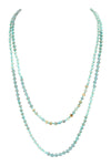 Purple Natural Stone Hand Knotted Long Necklace - Pack of 6