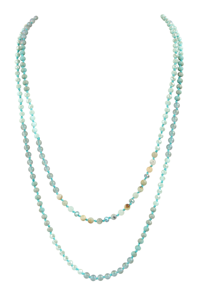 Amazonite 6mm Two Lines Mixed Beads Necklace - Pack of 6