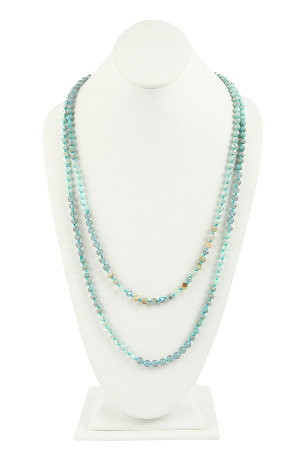 Amazonite 6mm Two Lines Mixed Beads Necklace - Pack of 6