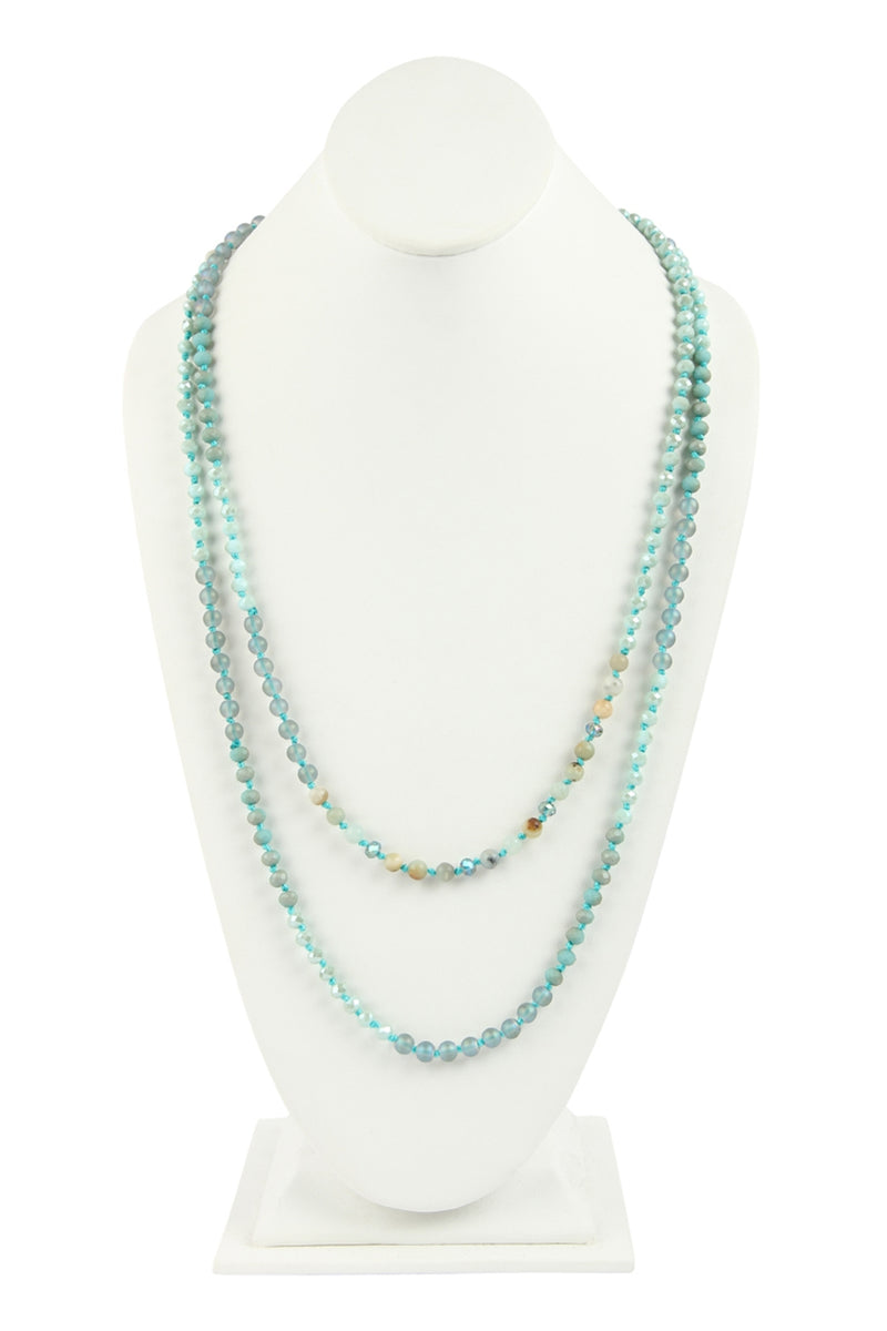 Amazonite 6mm Two Lines Mixed Beads Necklace - Pack of 6